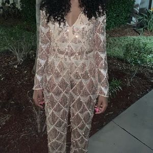 Rose Gold Sequin Jumpsuit!